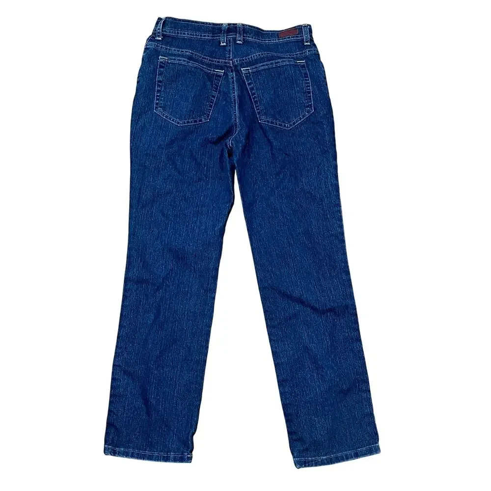Gloria Vanderbilt Straight Blue Jean Women's 6 Petite Stretch W29 L26 Mid Rise - Picture 2 of 4